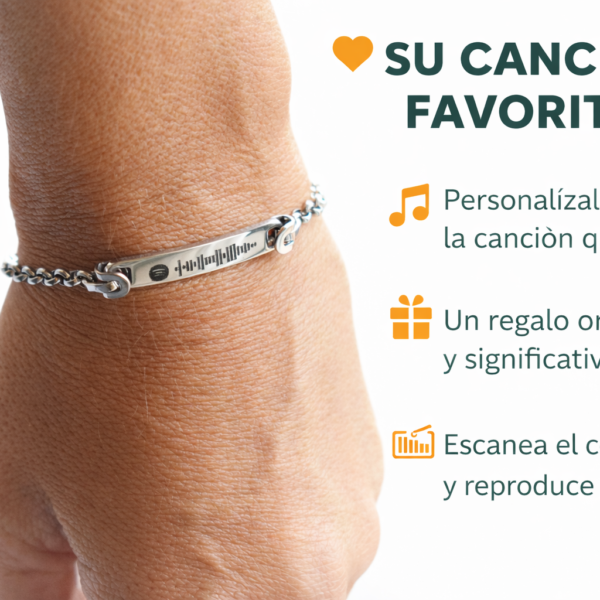 Pulsera personalizada con código Spotify pulsera con grabado spotify
